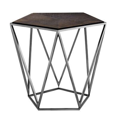 110615 Side Table Pentagon charcoal oak veneer SIDE TABLES Eichholtz