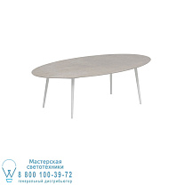 STYLETTO СТАНДАРТНЫЙ ОБЕДЕННЫЙ СТОЛ 250X130CM АЛЮМИНИЕВЫЕ НОЖКИ БЕЛАЯ КЕРАМИЧЕСКАЯ СТОЛЕШНИЦА CEMENTO LUMINOSO Royal Botania