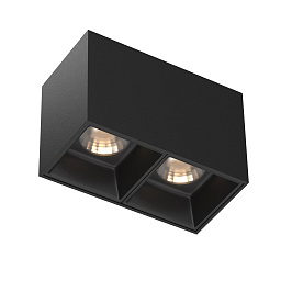 C065CL-02-L12W3K-B Maytoni Alfa двухламповый потолочный светильник прямоугольной формы черного цвета
