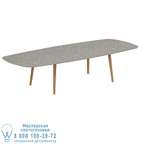 НИЗКИЙ ОБЕДЕННЫЙ СТОЛ STYLETTO 300X120CM НОГИ ИЗ ТИКА КЕРАМИЧЕСКАЯ СТОЛЕШНИЦА CEPPO DOLOMITICA Royal Botania