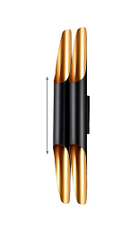 CLT 332W4-V2 BL-GO Crystal Lux Sonata настенное бра с чёрным корпусом и золотыми торцами для акцентного освещения