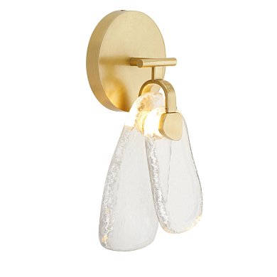 Бра Arteriors Melt, античная латунь и прозрачное стекло