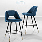 112056 Bar Stool Avorio roche blue velvet Eichholtz