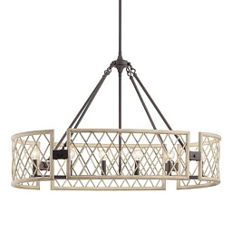 Oana 6 Light Oval Chandelier White Washed Wood люстра 52078WWW Kichler
