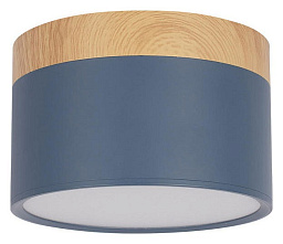 10162 Blue Loft It Grape потолочный светильник с деревянным основанием и синим плафоном